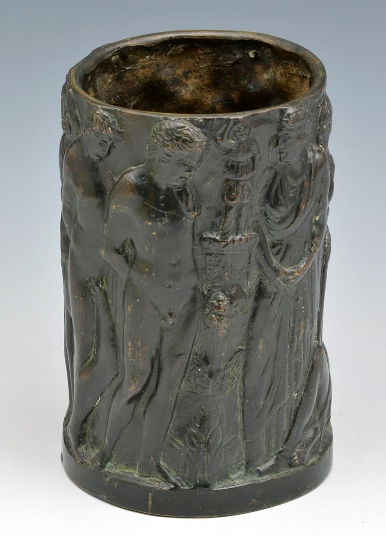 BRONZE NEOCLASSICAL BAS RELIEF VASE