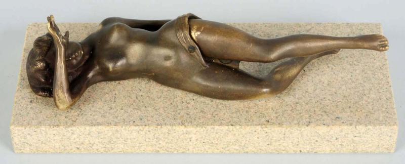 Bronze Nude Woman Figural Cigar
