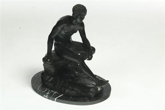 BRONZE OF A RESTING MERCURY