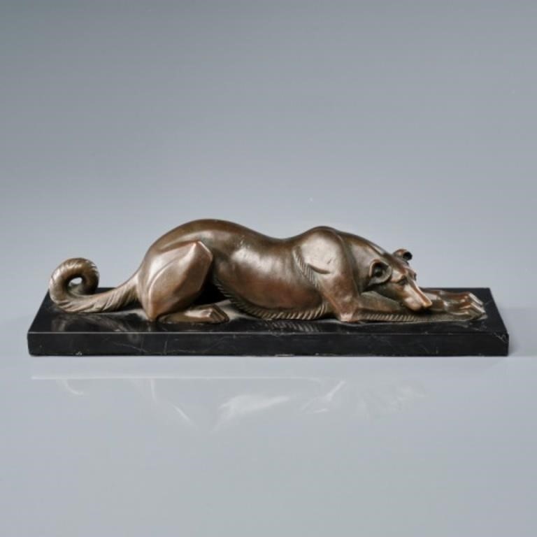 BRONZE OF RESTING GREYHOUNDA bronze