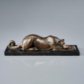 BRONZE OF RESTING GREYHOUNDA b