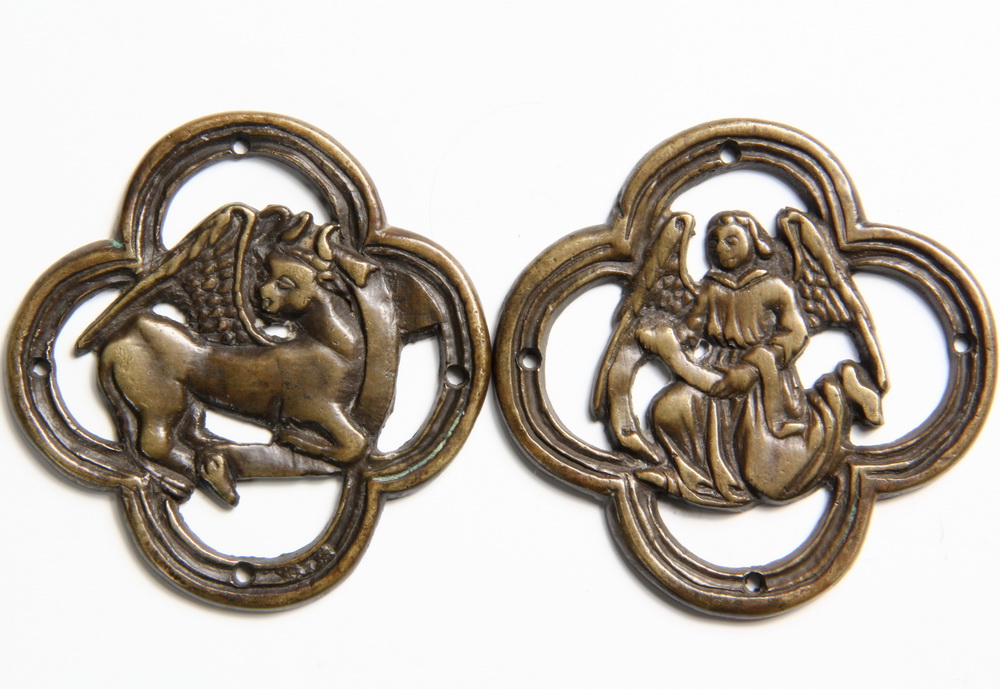 BRONZE ORNAMENTS - A pair of