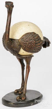 BRONZE OSTRICH WITH EGG<br>Bro