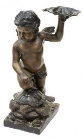 BRONZE OUTDOOR FOUNTAIN, WINGE