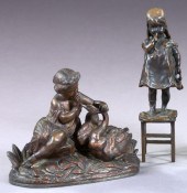 Bronze-Patinated Spelter Group