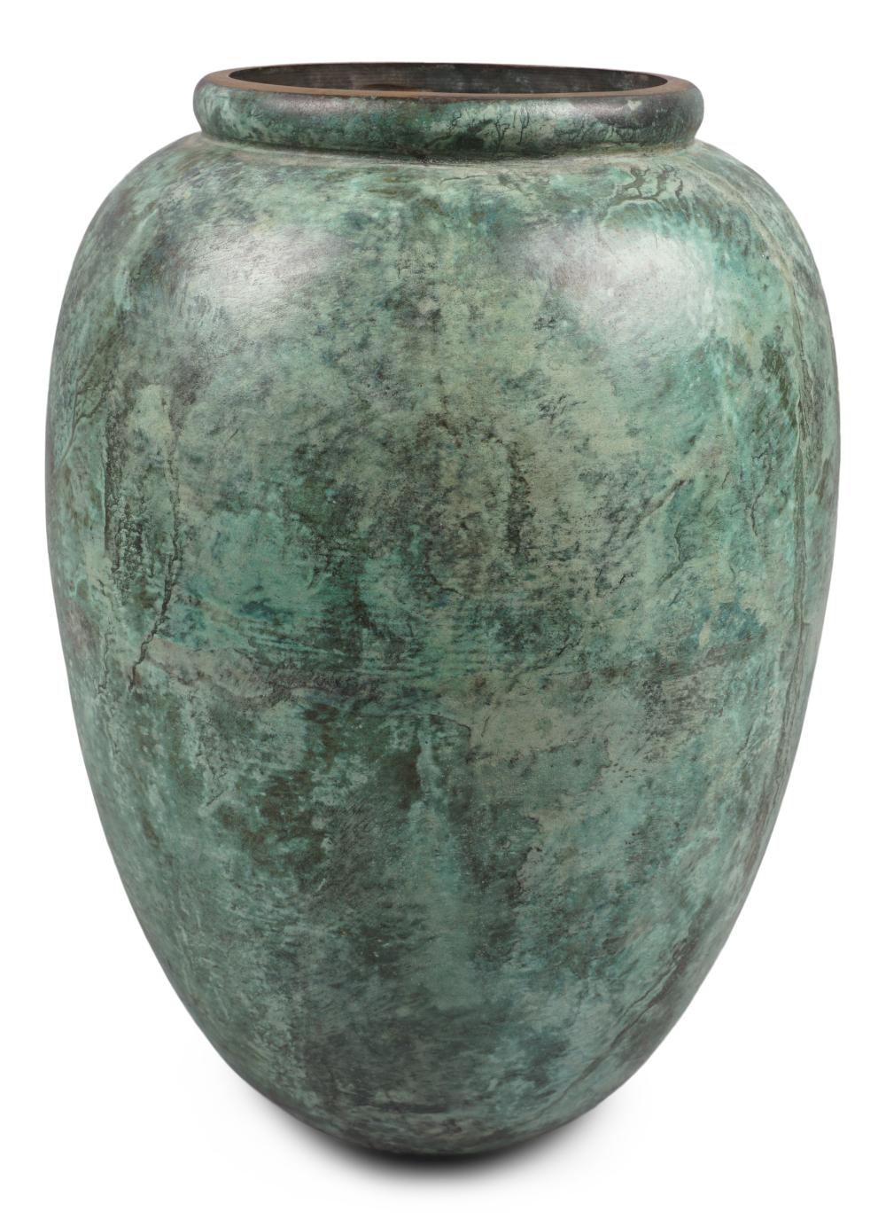 BRONZE PATINATED VASE HEIGHT: 11