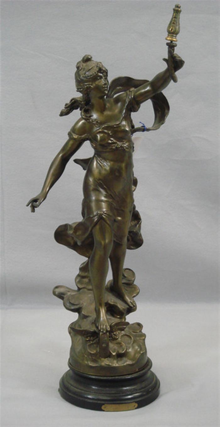 Bronze patinated white metal Art