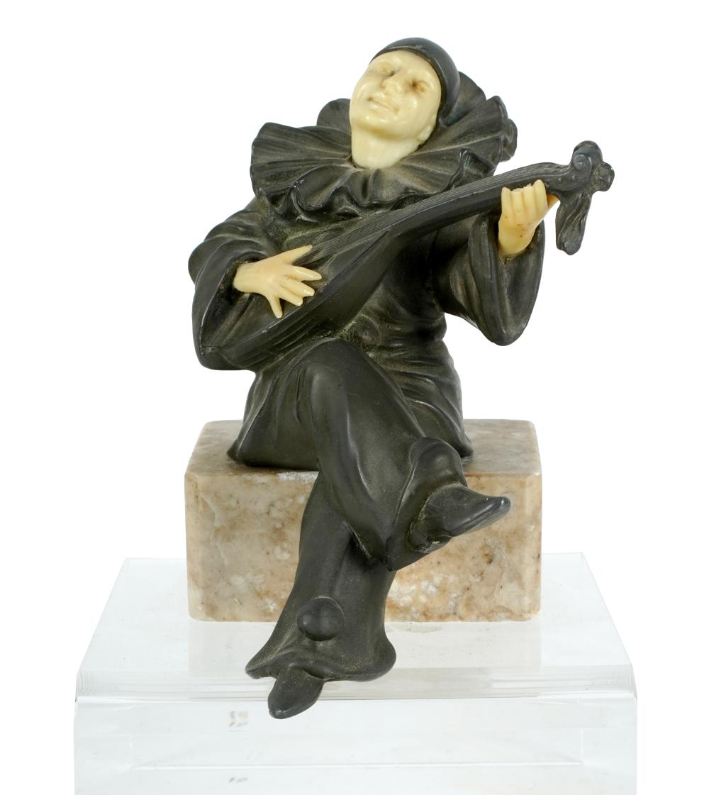 BRONZE PIERROT FIGUREunsigned;