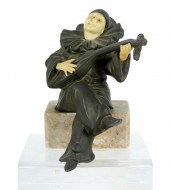 BRONZE PIERROT FIGUREunsigned;