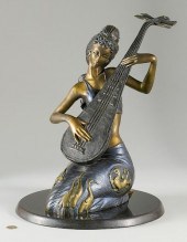 BRONZE PIPA MELODY SCULPTURE,