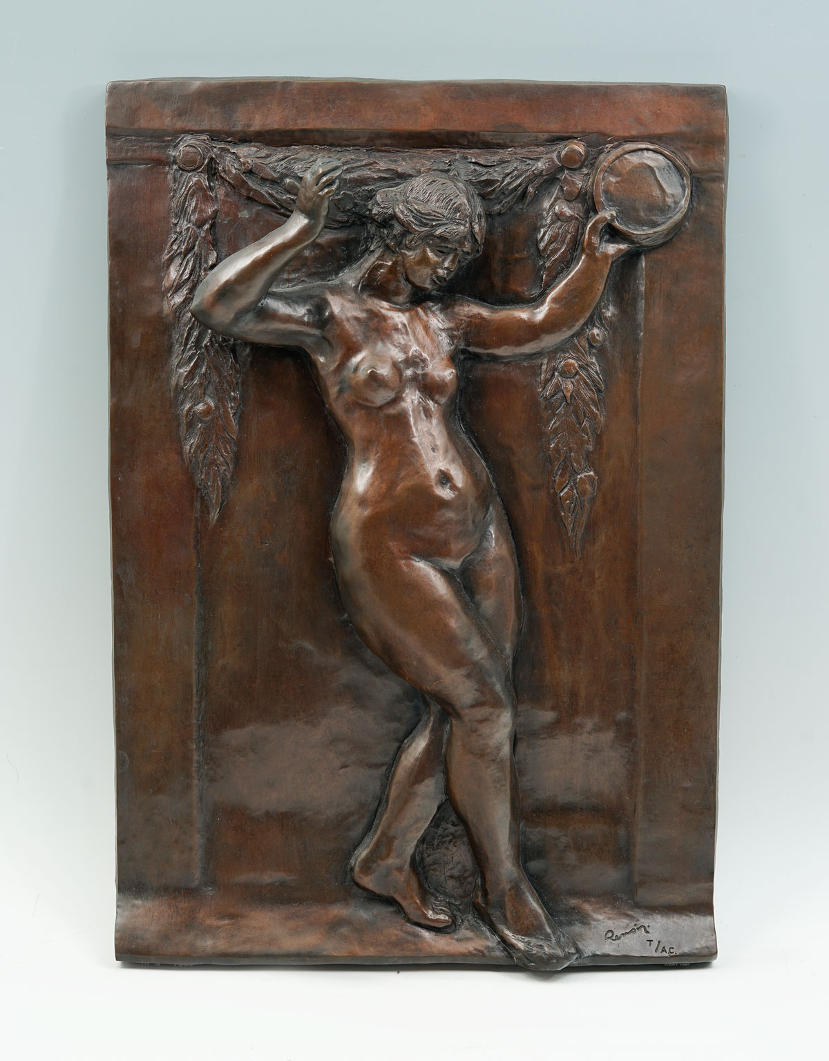 BRONZE PLAQUE AFTER RENOIR ''DANCER