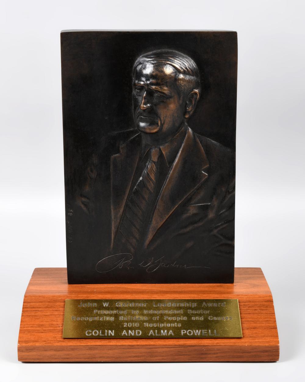 BRONZE PLAQUE, JOHN W. GARDNER