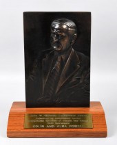 BRONZE PLAQUE, JOHN W. GARDNER