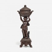 BRONZE PUTTO CARYATID FLOOR-ST