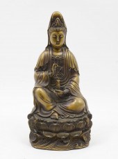 BRONZE QUAN YIN ALTAR STATUE: