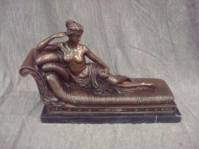 Bronze Reclining Female Nude on