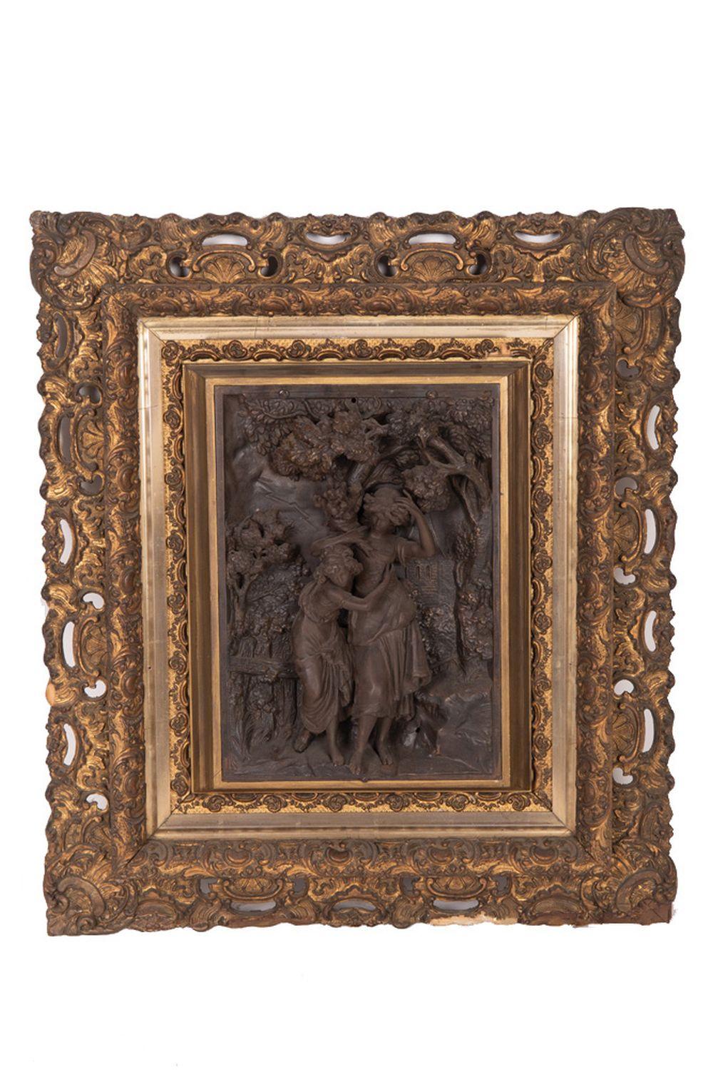 BRONZE RELIEF PLAQUEmounted in a
