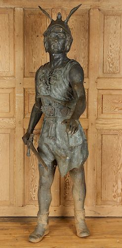 BRONZE ROMAN GLADIATOR GARDEN