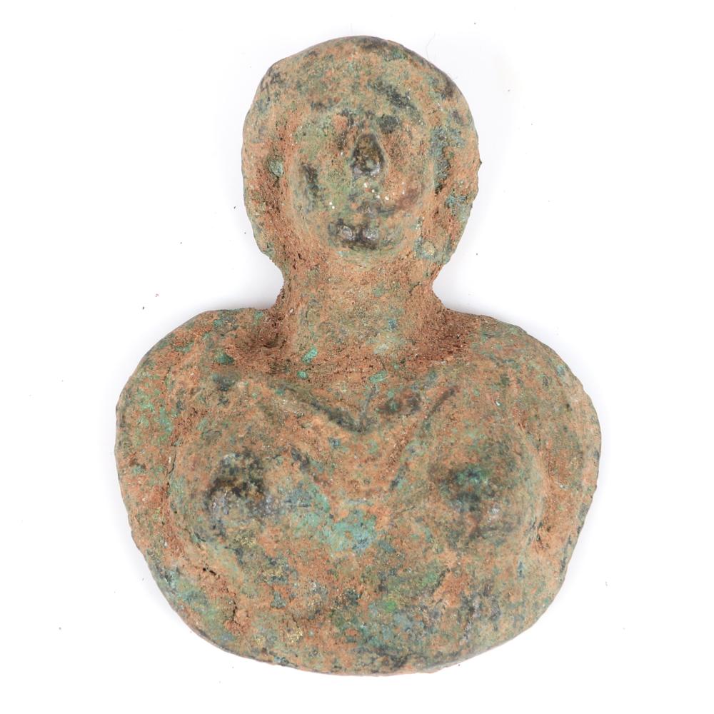 BRONZE ROMAN GODDESS BUST WITH GILT
