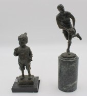 BRONZE RUGBY PLAYER AND A BRON