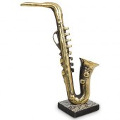 BRONZE SAXOPHONE SCULPTUREDESC