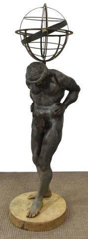BRONZE SCULPTURE, ATLAS HOLDING THE