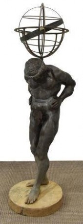 BRONZE SCULPTURE, ATLAS HOLDIN