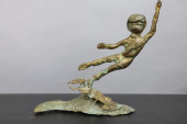 BRONZE SCULPTURE BOY FLYING KI