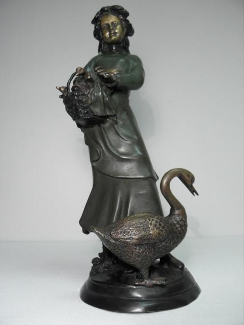 Bronze sculpture depicting a girl