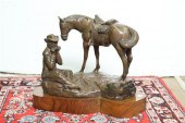 BRONZE SCULPTURE. Depicting a