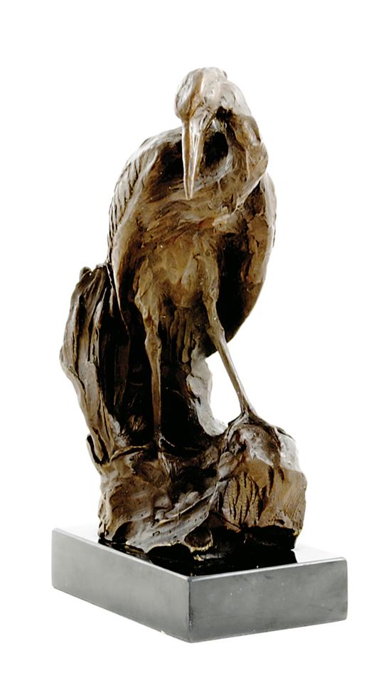 Bronze sculpture heron American