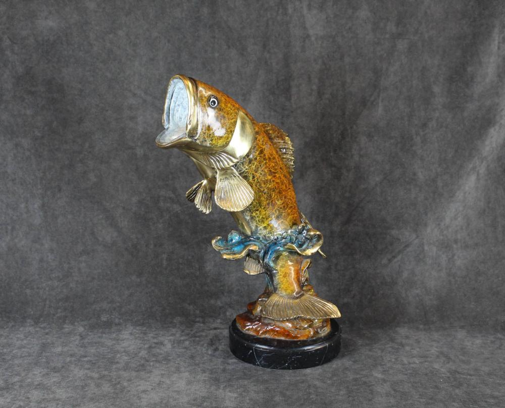 BRONZE SCULPTURE, LARGE-MOUTH