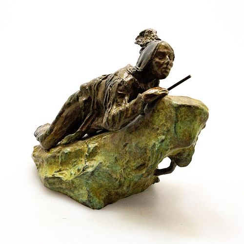 BRONZE SCULPTURE, NATIVE AMERICAN