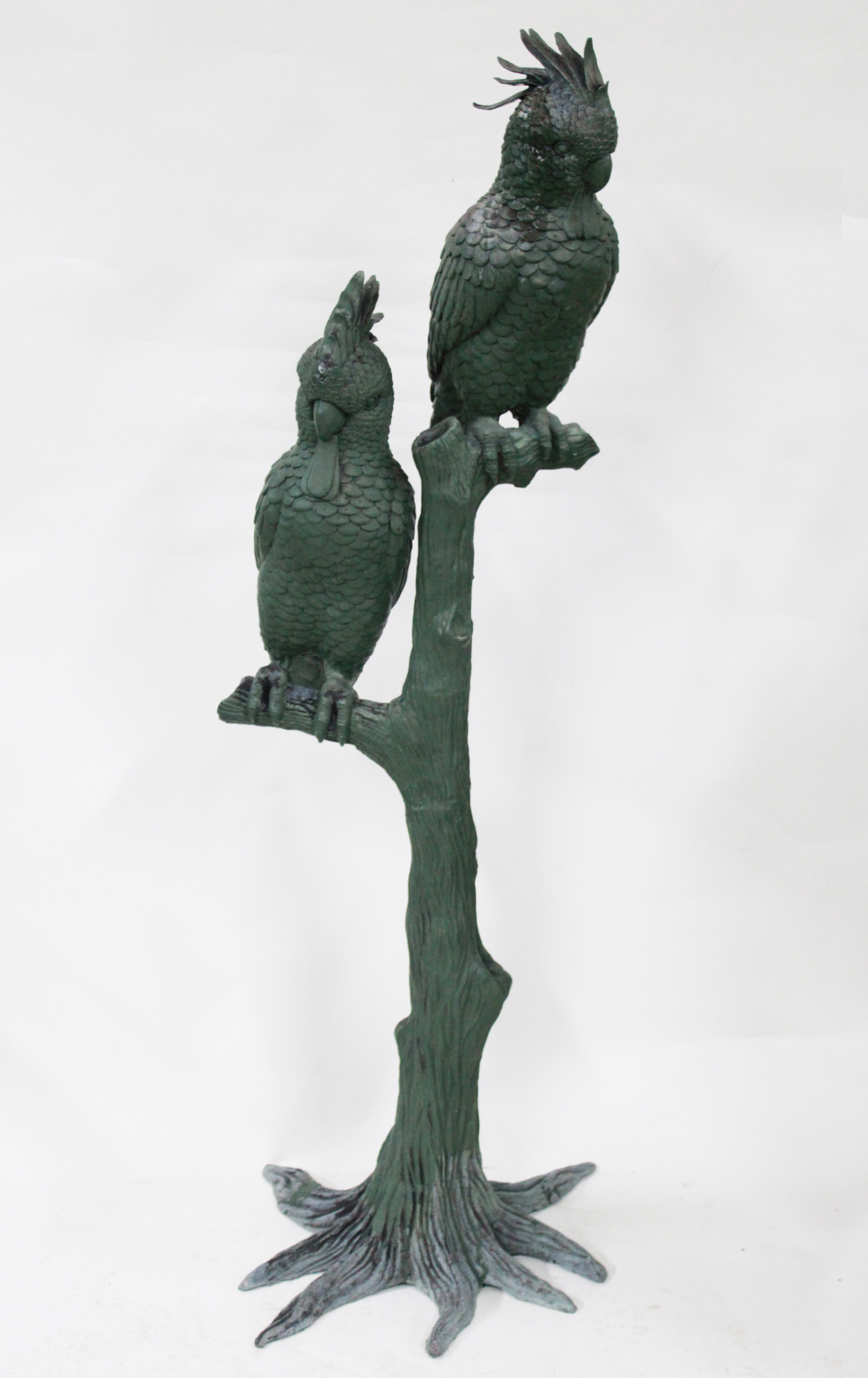 BRONZE SCULPTURE OF 2 COCKATOO