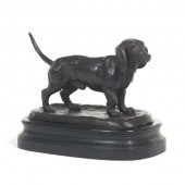 BRONZE SCULPTURE OF A DACHSHUN