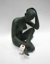 BRONZE SCULPTURE OF A FEMALE N