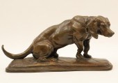 BRONZE SCULPTURE OF A HOUND AF