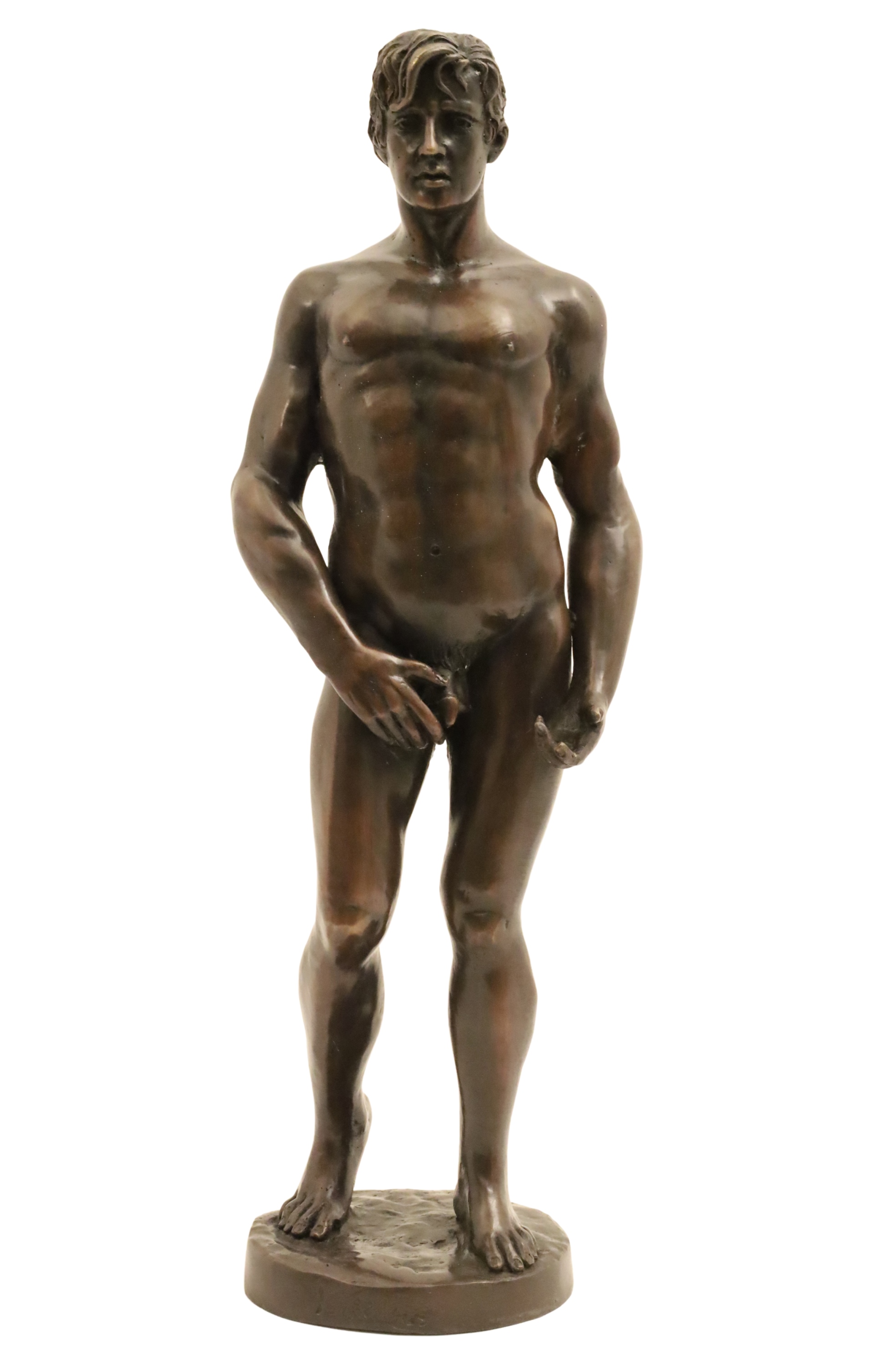 BRONZE SCULPTURE OF A MALE NUDE