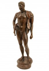 BRONZE SCULPTURE OF A MALE NUD