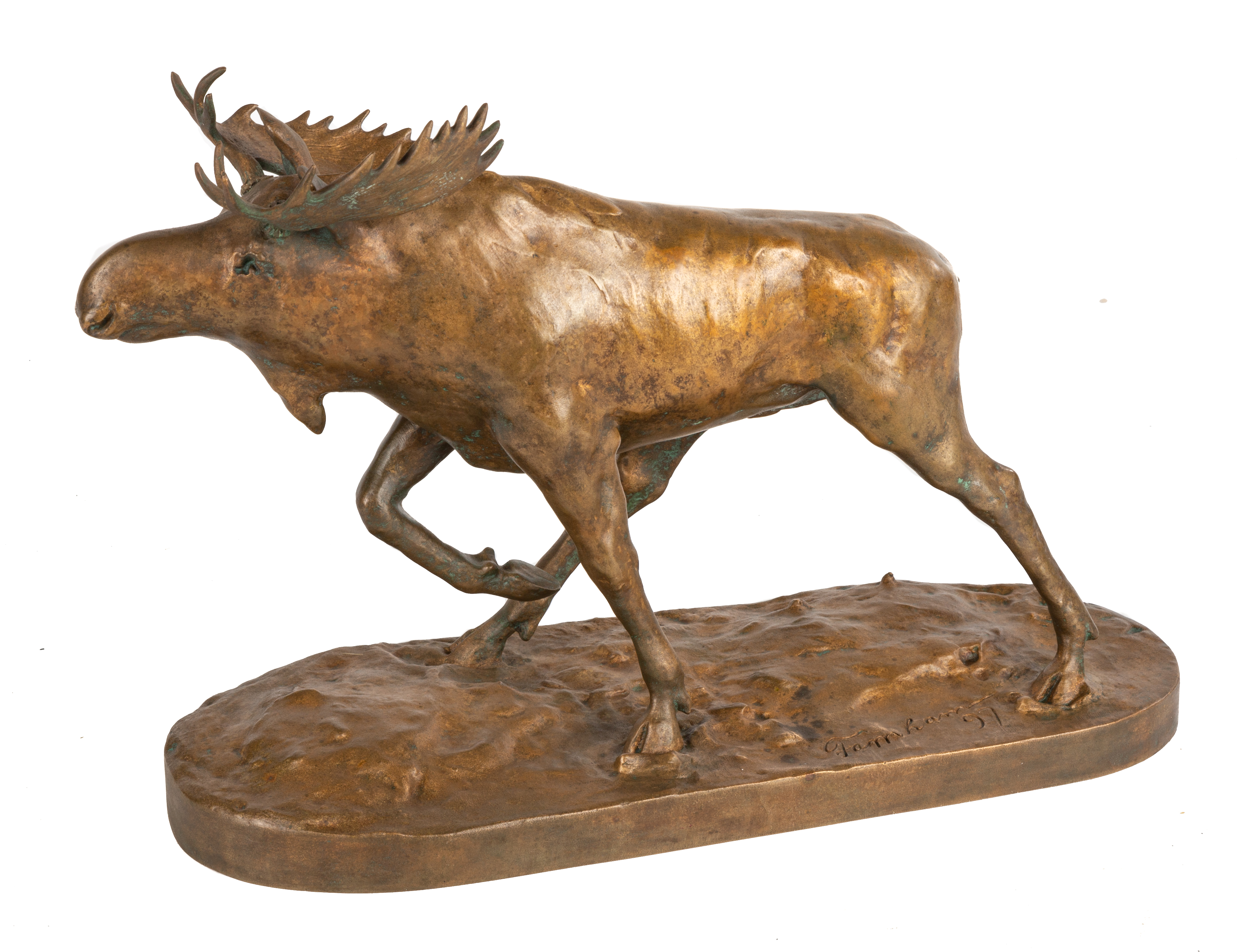 BRONZE SCULPTURE OF A MOOSE