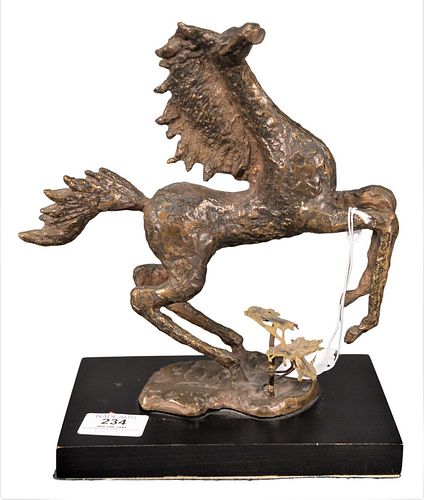 BRONZE SCULPTURE OF A REARING