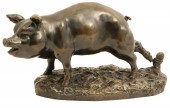 BRONZE SCULPTURE OF A SOW, AFT