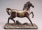BRONZE SCULPTURE OF A TROTTING