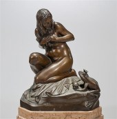 Bronze sculpture of a woman an