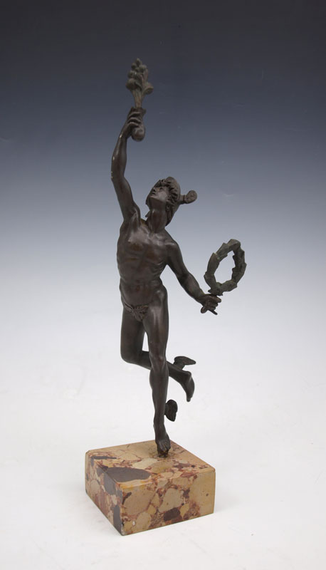 BRONZE SCULPTURE OF A YOUNG MERCURY