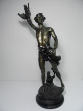 Bronze sculpture of a young hu