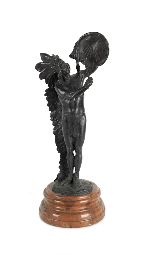 Bronze sculpture of an Indian