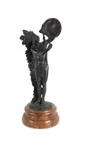 Bronze sculpture of an Indian