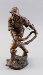 BRONZE SCULPTURE OF AN OLD SAL