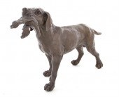 Bronze sculpture of bird dog (